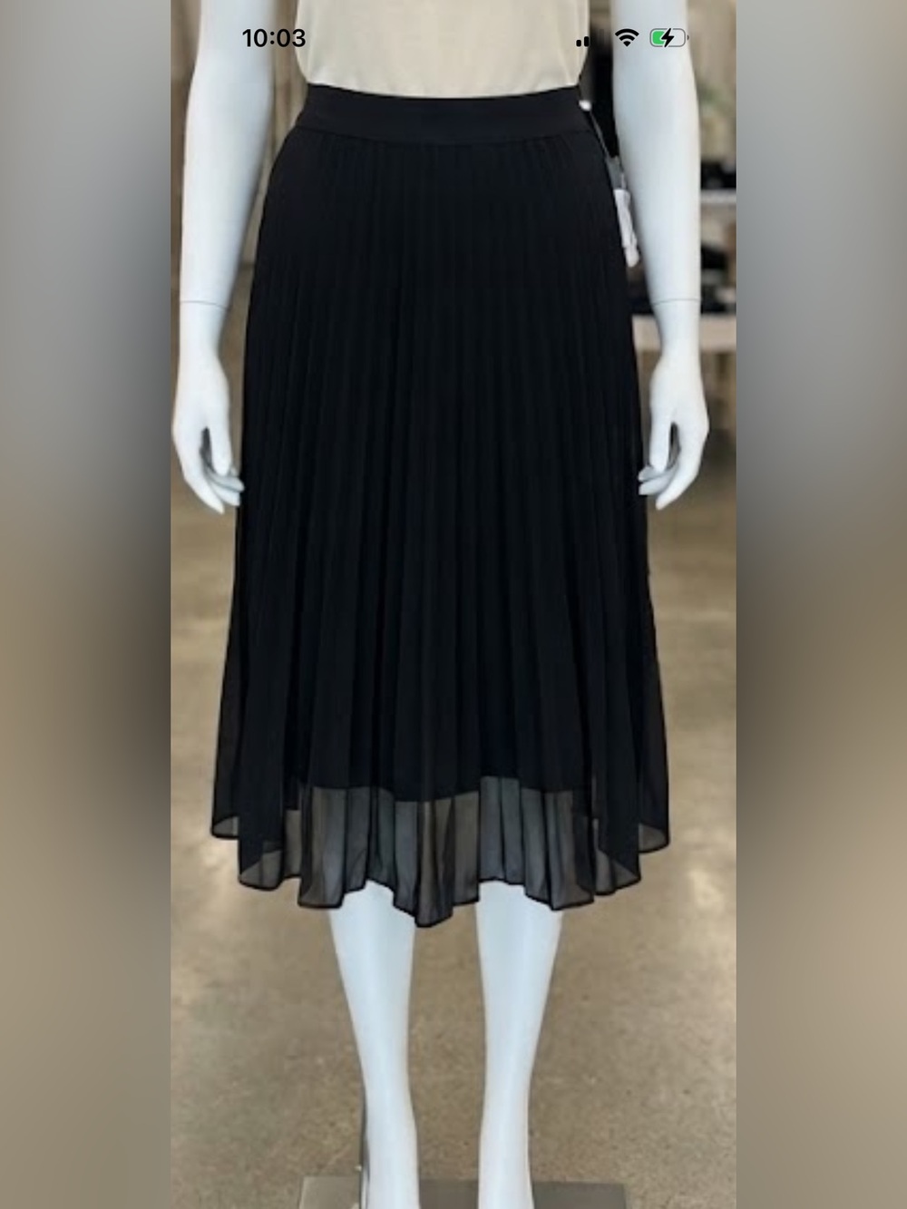 Classic Black Pleated Chiffon Skater Skirt